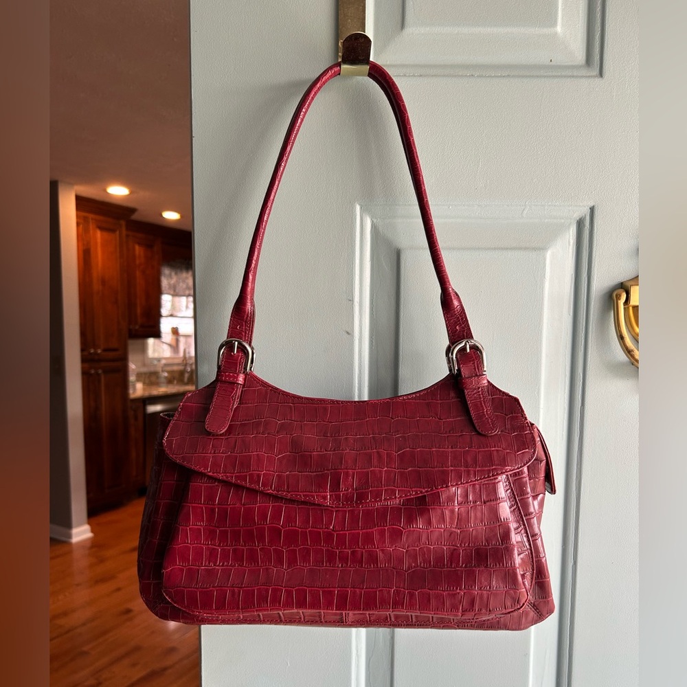 Designer Vintage Handbag MAXX New York Sophisticated Crocodile Embossed Leather